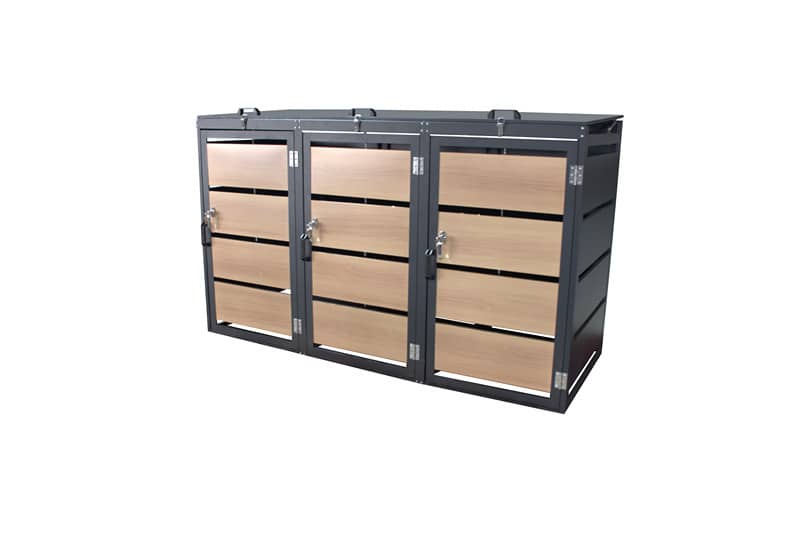 Zabojnik za smeti / Smetarnik Wood, 3x120L