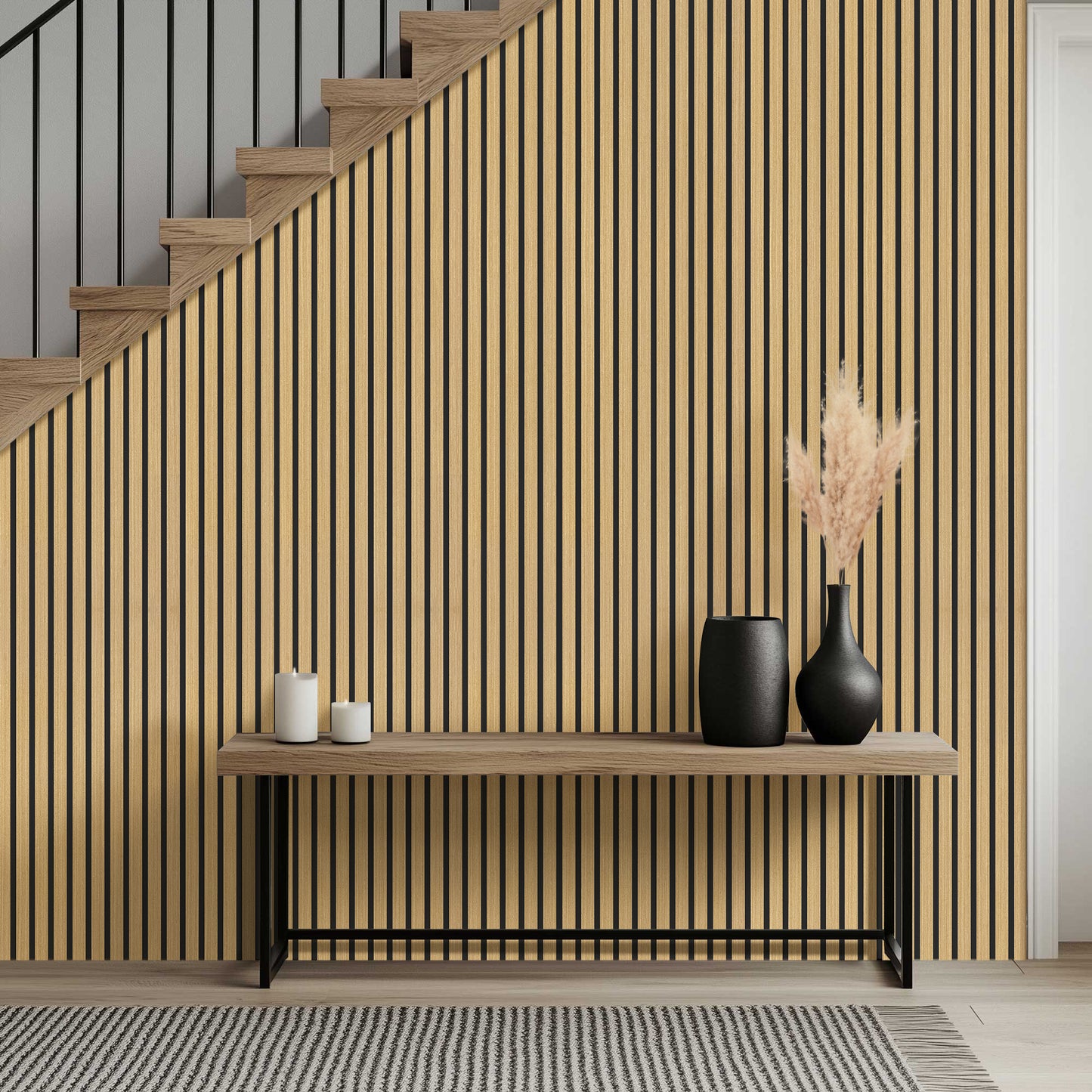 -50% NATURE Akustični leseni paneli 240x60 cm - Temni Hrast