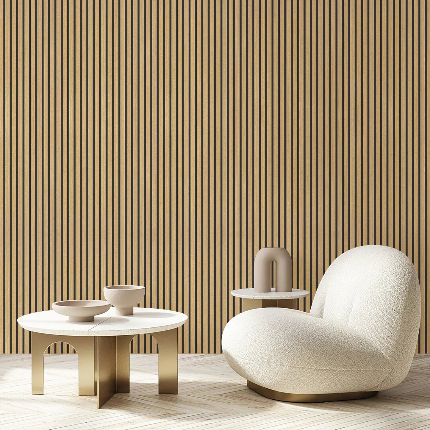 -50% NATURE Akustični leseni paneli 240x60 cm - Temni Hrast