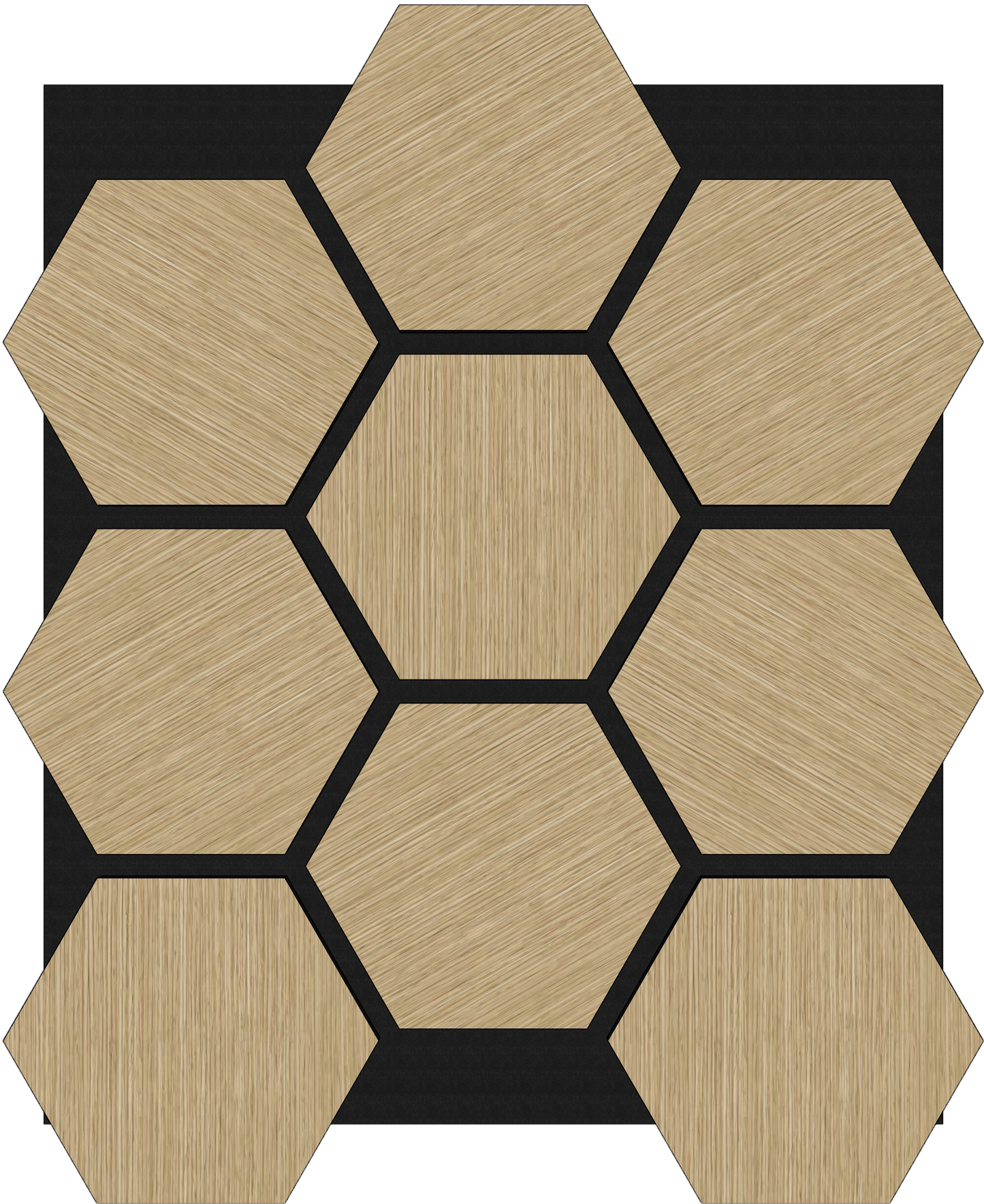 HEXAGON Akustični leseni paneli 76x62 cm - Hrast, 2 kosa