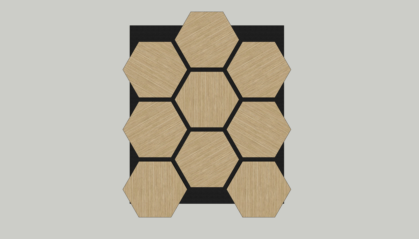 HEXAGON Akustični leseni paneli 76x62 cm - Hrast, 2 kosa