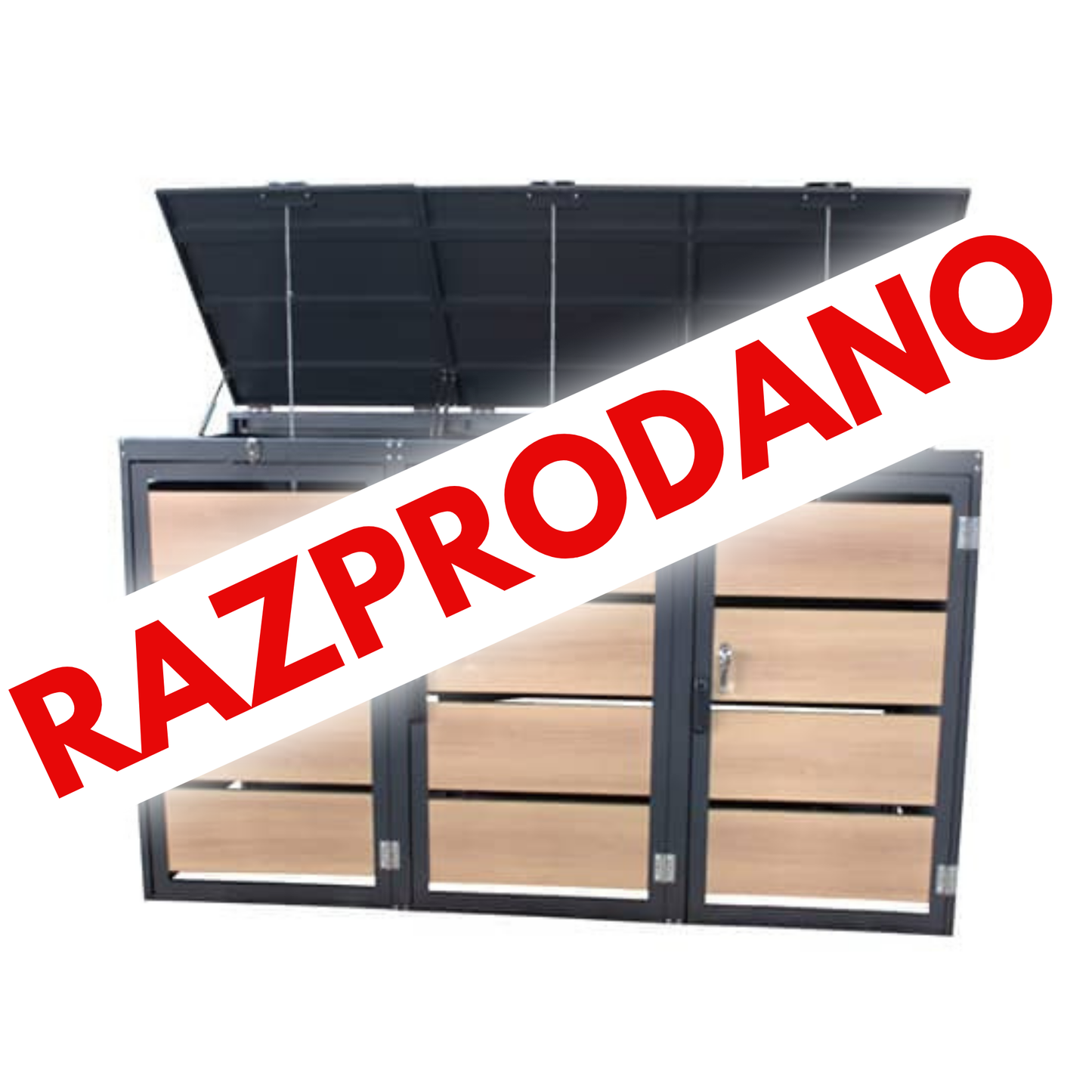 Zabojnik za smeti / Smetarnik Wood, 3x240L