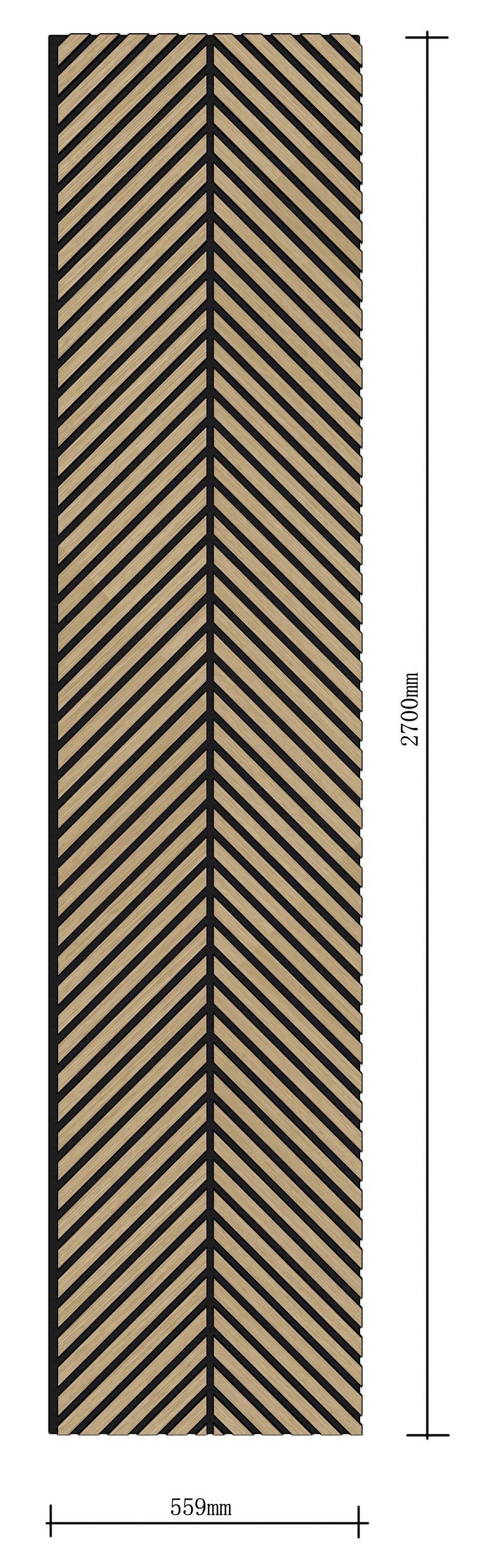 DELUX Akustični leseni paneli 270x55,9 cm - Hrast Herringbone