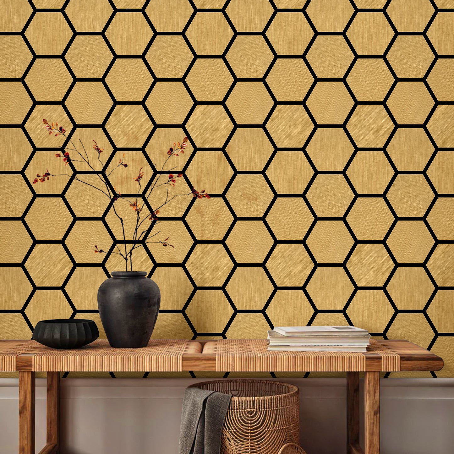 HEXAGON Akustični leseni paneli 76x62 cm - Hrast, 2 kosa